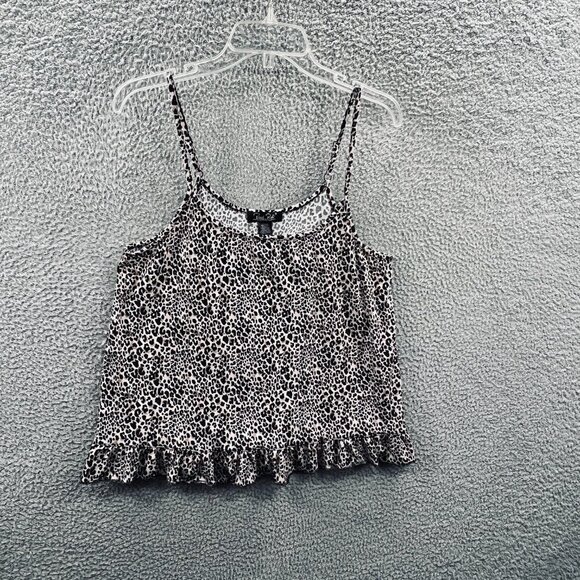 Rene Rofe Women Sleep Top Large Brown Tan Animal Print Cami Top Adjustable Strap - Picture 1 of 10